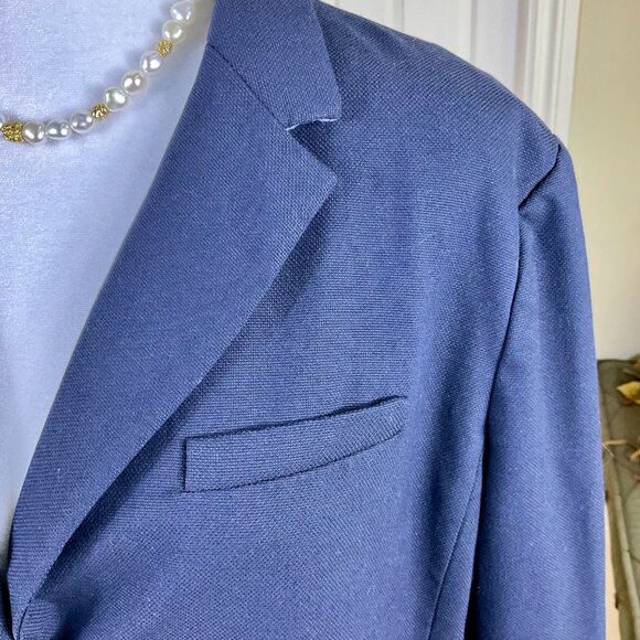 Gap Blazer Academy Navy Blue Gray Flannel Accent Single Breasted Pockets (16) - Picture 2 of 8